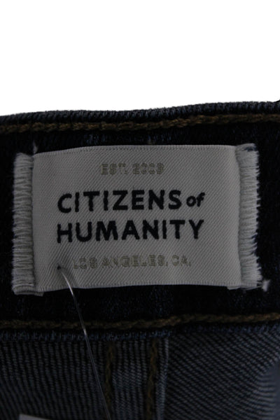 Citizens of Humanity Women Maternity Cropped High Rise Jeans Dark Blue Size 27
