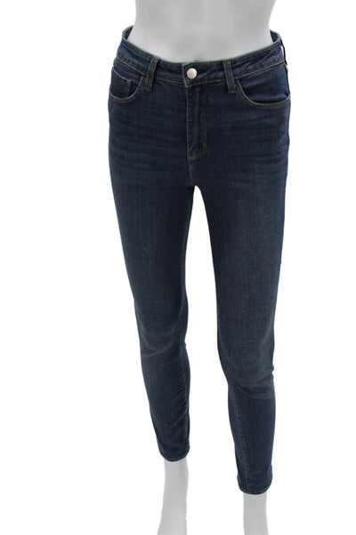 L Agence Womens Ankle Skinny Dark Blue High Rise Jeans Size 27