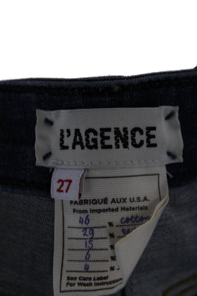 L Agence Womens Ankle Skinny Dark Blue High Rise Jeans Size 27