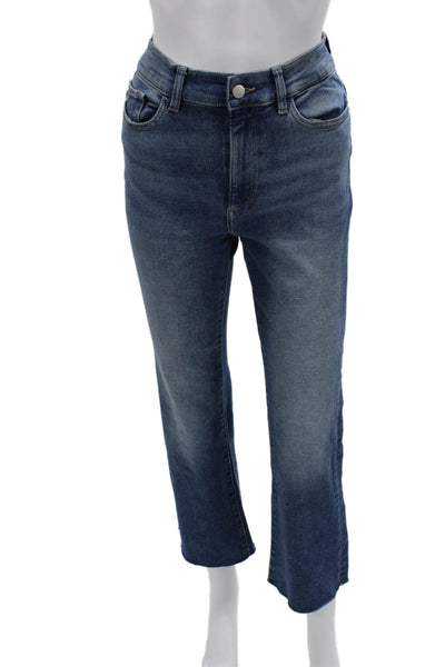 DL1961 Women Cropped Straight Blue High Rise Jeans Size 27