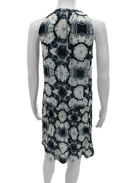 Ramy Brook Women Shift Tank Dress Black High Neck Geometric Sleeveless Size S