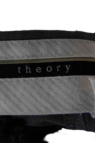 Theory Mens Dress Pants Gray Cotton Stretch Button Inseam 31 Size 6