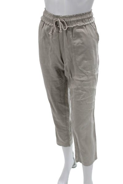 Splendid Womens Cropped Jogger Pants Gray Lyocell Drawstring Boho Size S