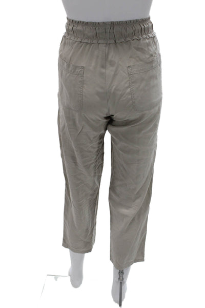 Splendid Womens Cropped Jogger Pants Gray Lyocell Drawstring Boho Size S