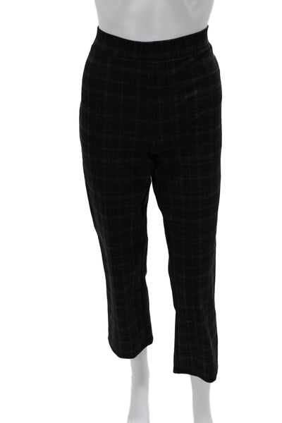 Sanctuary Women Cropped Plaid Wool Blend Pants Black Size M
