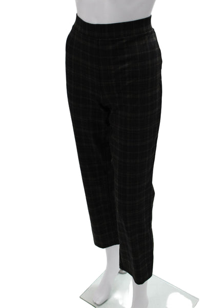 Sanctuary Women Cropped Plaid Wool Blend Pants Black Size M