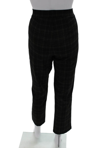 Sanctuary Women Cropped Plaid Wool Blend Pants Black Size M