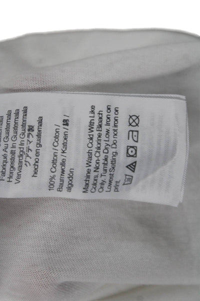 J Crew Womens Basic Graphic Cotton Crew Neck Short Sleeve T-Shirt White Size M