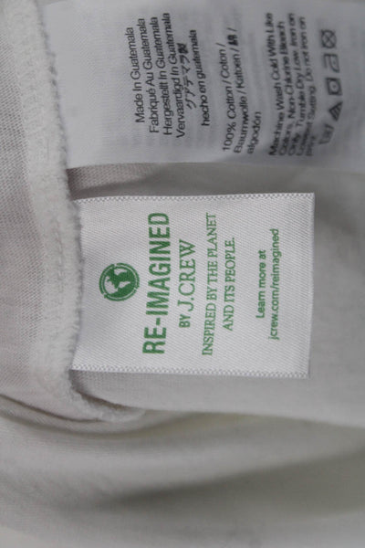 J Crew Womens Basic Graphic Cotton Crew Neck Short Sleeve T-Shirt White Size M