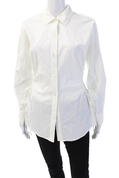 Rails Women Button Up Shirt White Collared Long Sleeve Tencel Size S