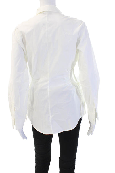 Rails Women Button Up Shirt White Collared Long Sleeve Tencel Size S