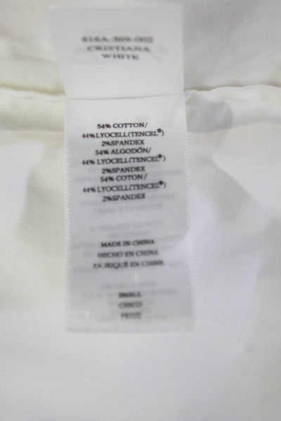 Rails Women Button Up Shirt White Collared Long Sleeve Tencel Size S