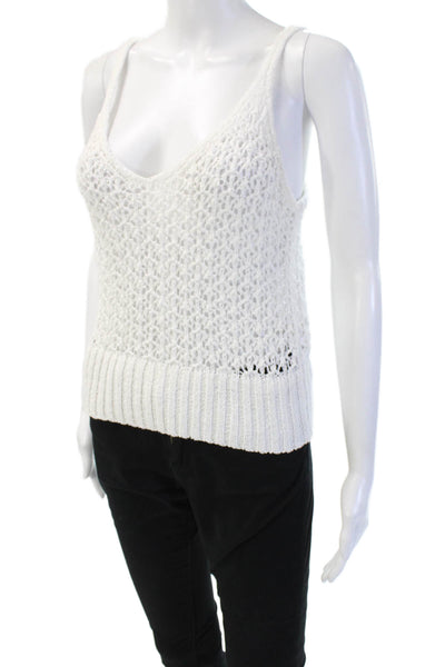 J Crew Womens White V-Neck Spaghetti Strap Camisole Beach Size M