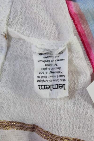 Lem Lem Womens White Sundress Square Neck Midi Sleeveless Cotton Size M