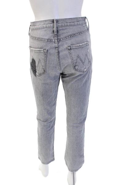 Mother Women Ankle Cropped High Rise Gray Jeans Size 26