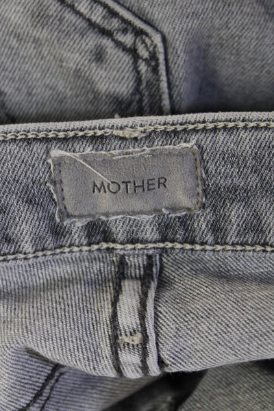 Mother Women Ankle Cropped High Rise Gray Jeans Size 26