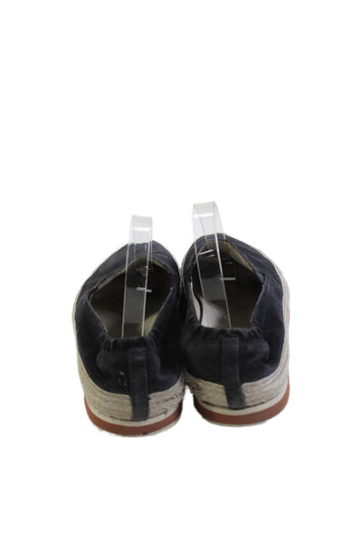 Prada Mens Suede Casual Slip On Loafers Dark Blue Size 9