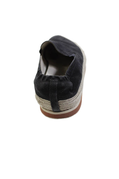 Prada Mens Suede Casual Slip On Loafers Dark Blue Size 9