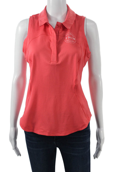 Lululemon Women Sleeveless Collared Polo Button Solid Pink Size 8