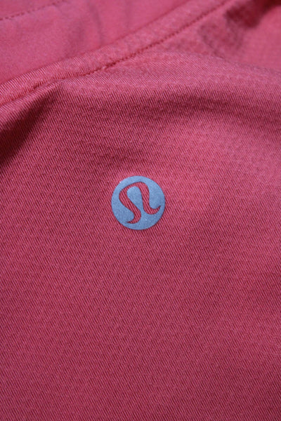 Lululemon Women Sleeveless Collared Polo Button Solid Pink Size 8