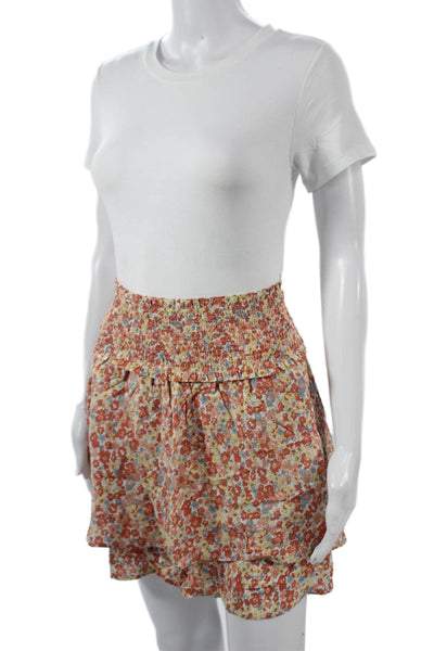Rails Womens Peasant Skort Orange Floral Rayon Viscose Short Size S