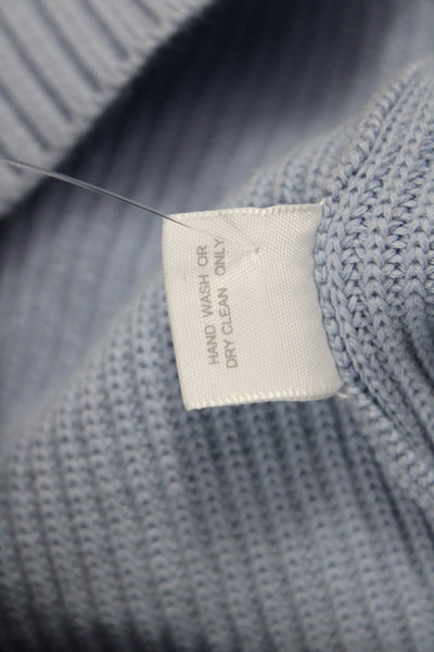 Kokun Unisex Light Blue Cotton Pullover Sweater Long Sleeve Drawstring Size S
