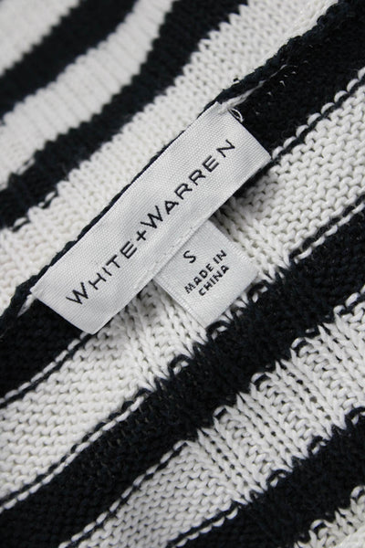 White + Warren Unisex Black Striped Wool Cashmere Pullover Sweater Size S