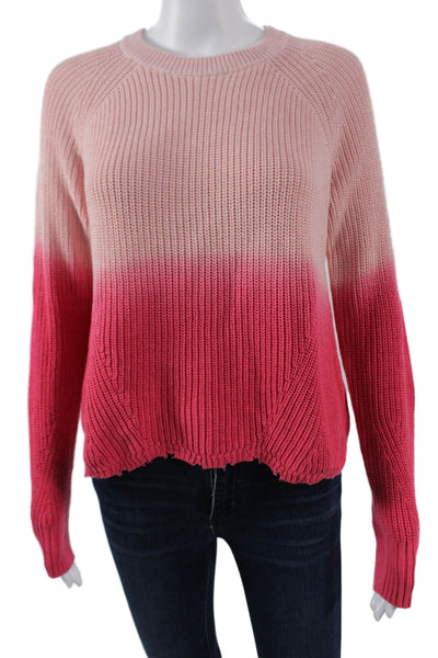 Cotton By Autumn Cashmere Unisex Pullover Pink Crew Neck 100% Cotton Size S
