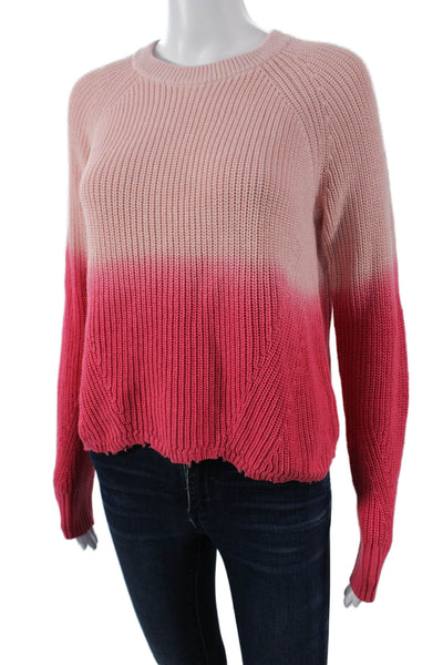 Cotton By Autumn Cashmere Unisex Pullover Pink Crew Neck 100% Cotton Size S