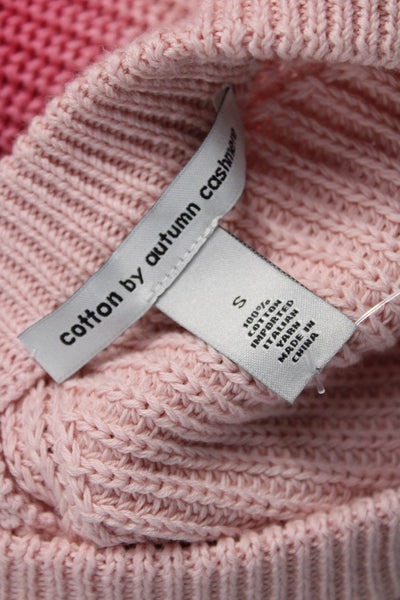 Cotton By Autumn Cashmere Unisex Pullover Pink Crew Neck 100% Cotton Size S