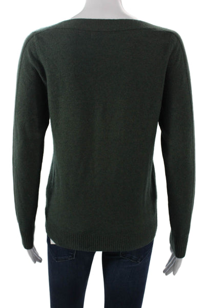 Repeat Unisex Pullover Sweater Cashmere Army Green Button Long Sleeve Size 2XS