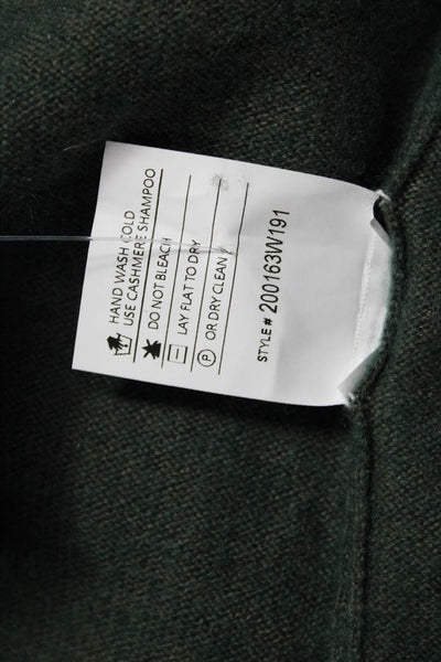 Repeat Unisex Pullover Sweater Cashmere Army Green Button Long Sleeve Size 2XS