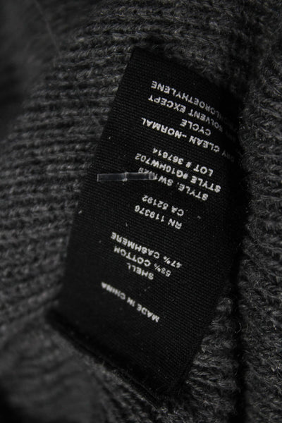 Helmut Lang Unisex Dark Gray Cashmere Crew Neck Button Pullover Sweater Size XS