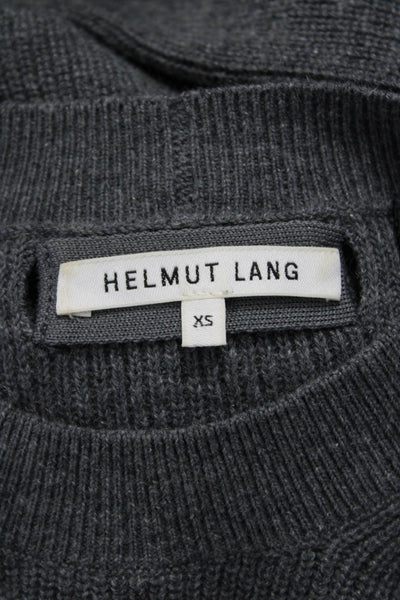 Helmut Lang Unisex Dark Gray Cashmere Crew Neck Button Pullover Sweater Size XS