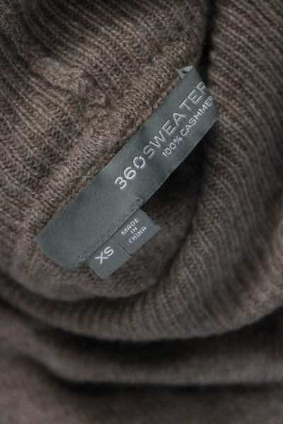 360 Sweater Unisex Pullover Cashmere Turtleneck Brown Long Sleeve Size XS
