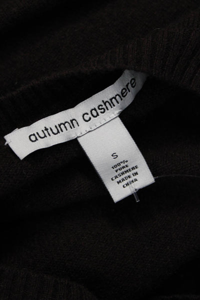Autumn Cashmere Unisex Pullover Crewneck Brown Cashmere Blend Longsleeve Size S