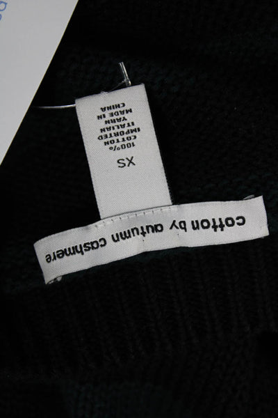 Cotton By Autumn Cashmere Unisex Black Striped Crew Neck Pullover Size XS