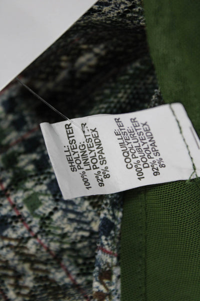 Ramy Brook Women Plaid Collared Button Up Top Green Long Sleeve Petite Size XS