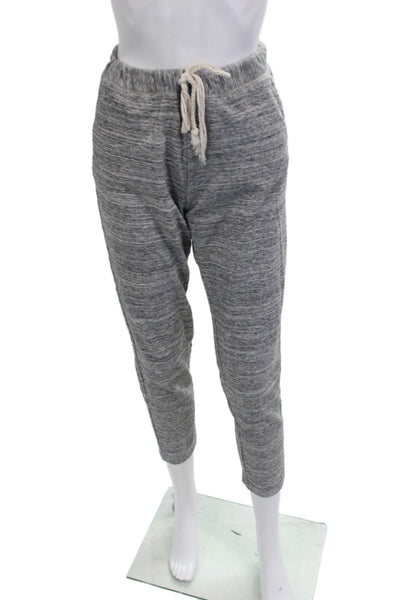 J Crew Mens Ankle Jogger Sweatpants Gray Striped 100% Cotton Size M