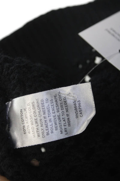 Open Edit Women Tank Dress Black Cotton Acrylic Full Length Size S