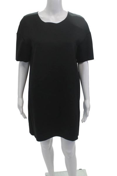 J Brand Womens Shift T-Shirt Dress Black Short Sleeve Knee-Length Size L