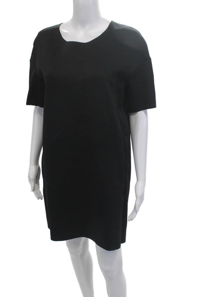 J Brand Womens Shift T-Shirt Dress Black Short Sleeve Knee-Length Size L