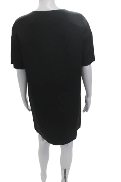 J Brand Womens Shift T-Shirt Dress Black Short Sleeve Knee-Length Size L