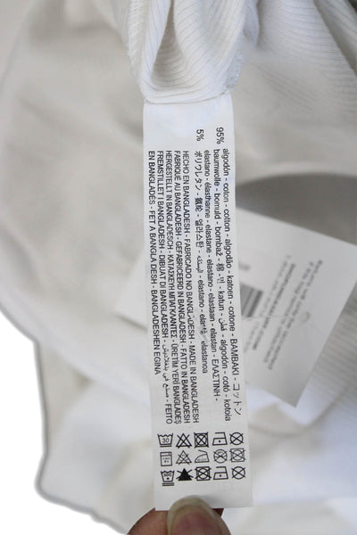 Zara Women Cropped White Crew Neck Short Sleeve T-Shirt Size M