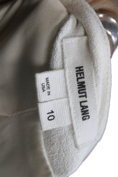 Helmut Lang Women White Motorcycle Jacket Buckle Designer Rayon Size 10