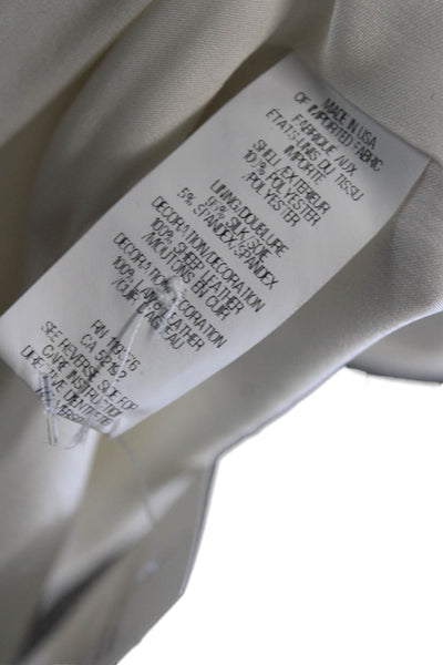 Helmut Lang Women White Motorcycle Jacket Buckle Designer Rayon Size 10