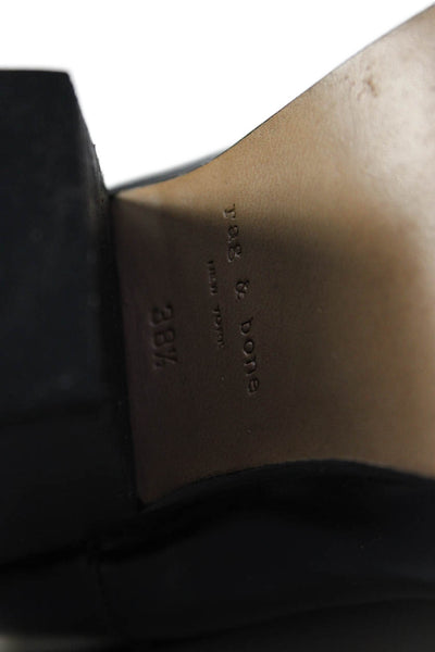 Rag & Bone Womens Block Heel Cap Toe Leather Booties Black Size 38.5
