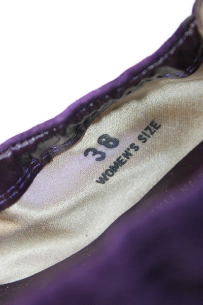 Tods Womens Suede Knot Detail Slip On Flat Driving Shoes Purple Size 8