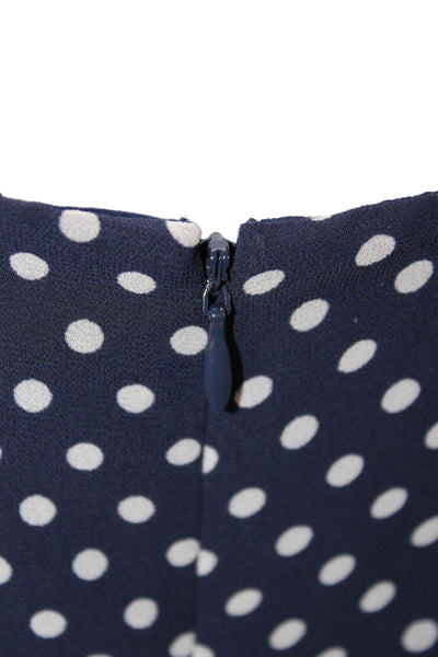 Michael Michael Kors Women Dark Blue Polka Dot V-Neck Sleeveless Jumpsuit Size S