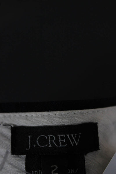 J Crew Women Straight Pencil Skirt Black Cotton Petite Size 2